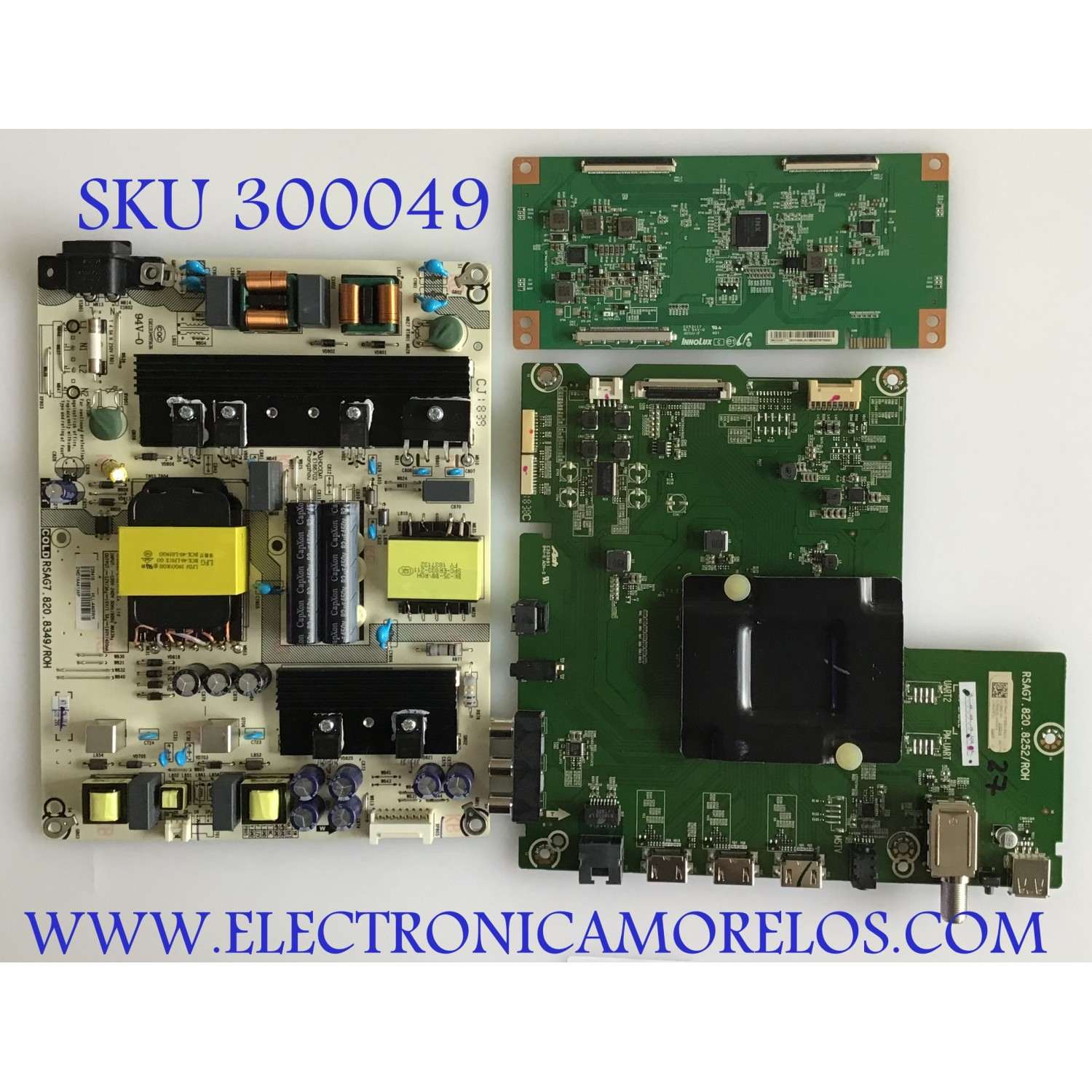 KIT DE TARJETAS SHARP / MAIN 240178 / RSAG7.820.8252/ROH / FUENTE 239418 / RSAG7.820.8349/ROH / T-CON MACDJ4E11 / E253117 / PANEL HD580S1U02-L1\S0\GM\ROH / MODELO LC-58Q7370U